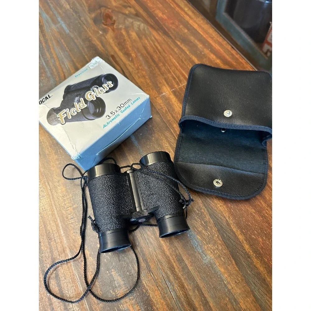 Focal Field‎ Glass Binoculars 3.5x30mm Compact Optics Coated Lenses w/ Case